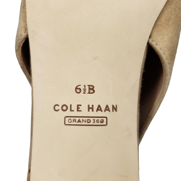 Cole Haan | Tan Genuine Suede Leather Pointed Toe Heeled Booties Women's 6.5 - Picture 11 of 12